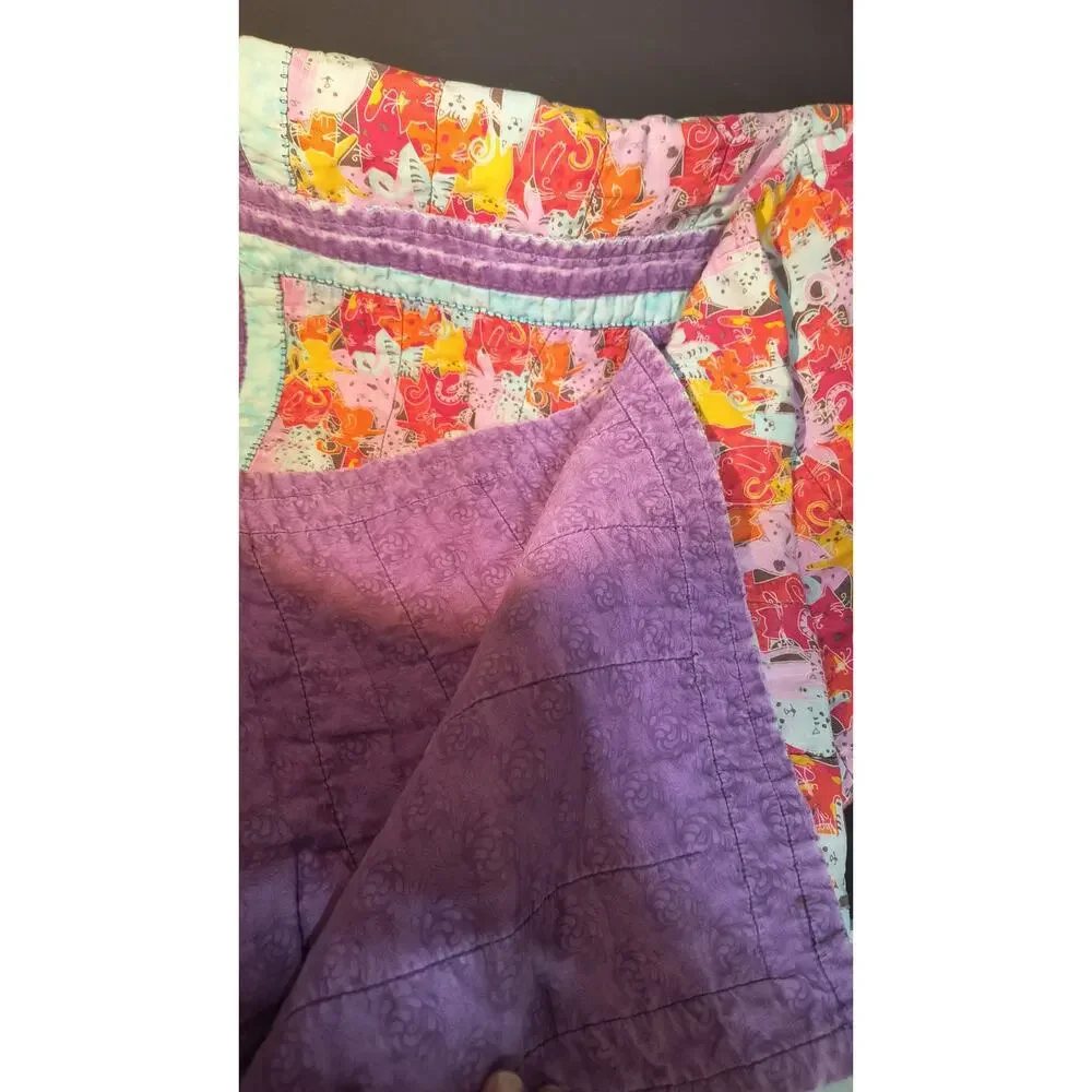 503. Lap Blanket or Baby Blanket Vintage Cat Pattern
